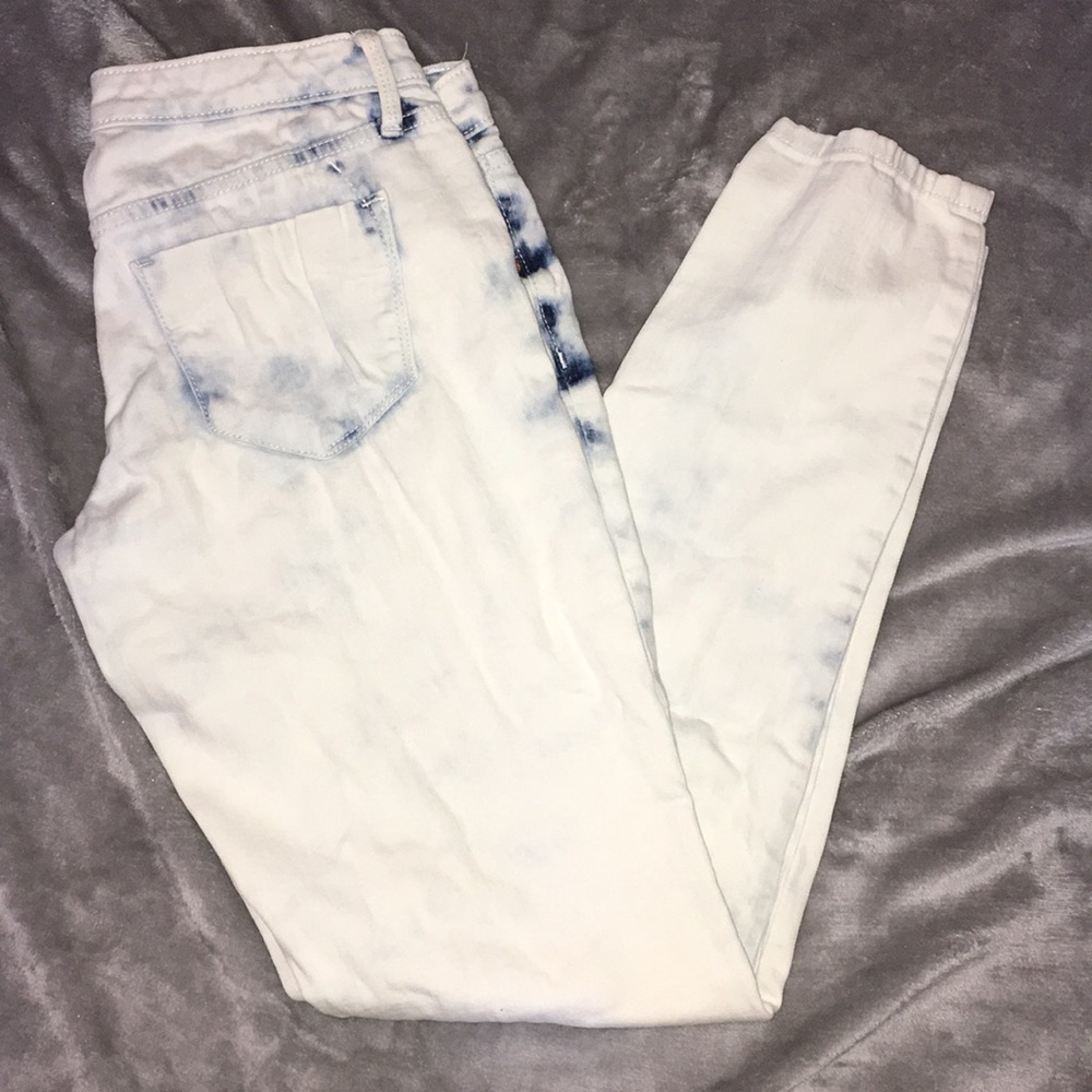 White Acid Wash Skinny Jeans